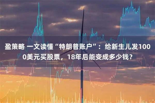 盈策略 一文读懂“特朗普账户”：给新生儿发1000美元买股票，18年后能变成多少钱？